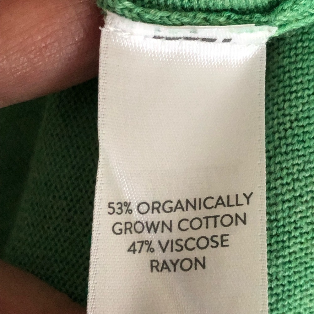J. Jill Cardigan Organic Cotton Green V-Neck Sweater Large - Picture 8 of 11